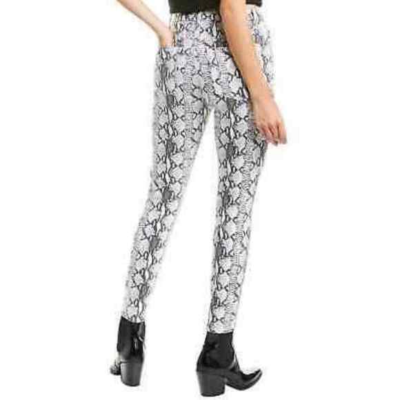 Frame Ali High Rise Python Snake Print Cigarette Skinny Jeans NWOT Size 24 - Picture 2 of 11